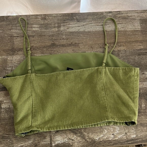 sage green, tank top, jean like - Picture 3 of 4